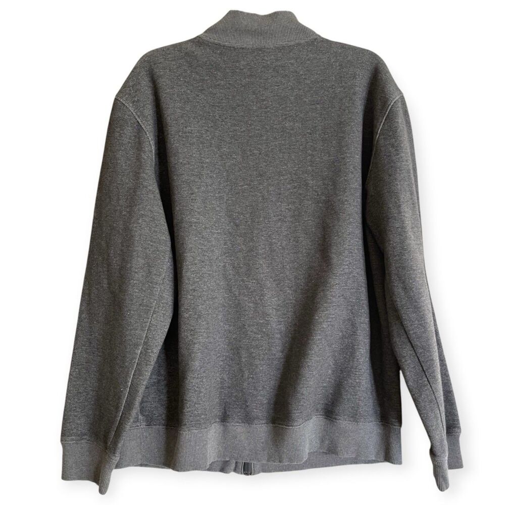 Calvin Klein Mens Sweater Jacket XL Full Zip Grey Mock Neck Grandpa Core Dad - Picture 3 of 14